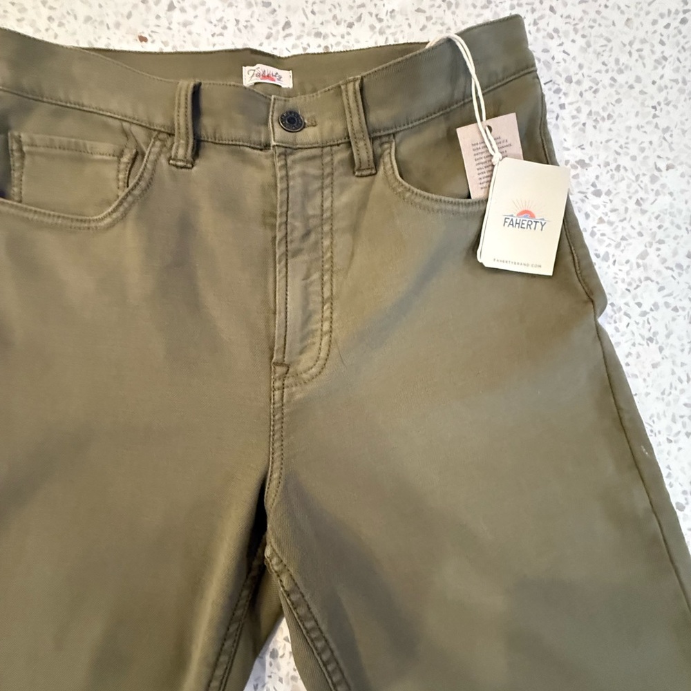 Faherty Sage Green Trousers